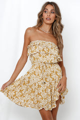 Lost In the Moonlight Dress Mustard