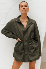 LIONESS Quentin Parachute Jacket Jungle Green