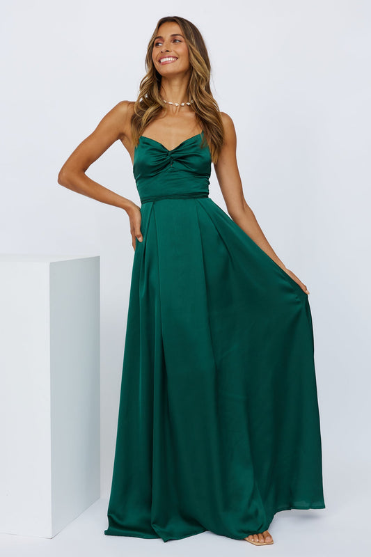 Drinks All The Time Maxi Dress Forest Green