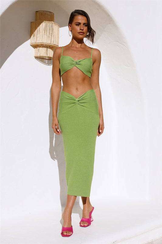 Bad B Nation Midi Skirt Green