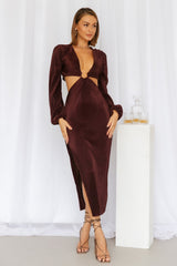 RUNAWAY Freja Midi Dress Chocolate