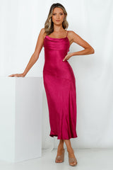 Wanted On The Dance Floor Midi Dress Fuchsia