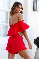 Mysteria Romper Red