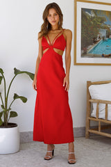 Meet At Midnight Midi Dress Red