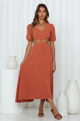 Good Flow Midi Dress Rust