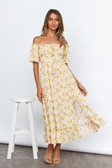 Boho Muse Midi Dress Yellow