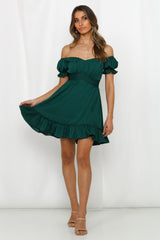 Camera Shy Dress Forest Green