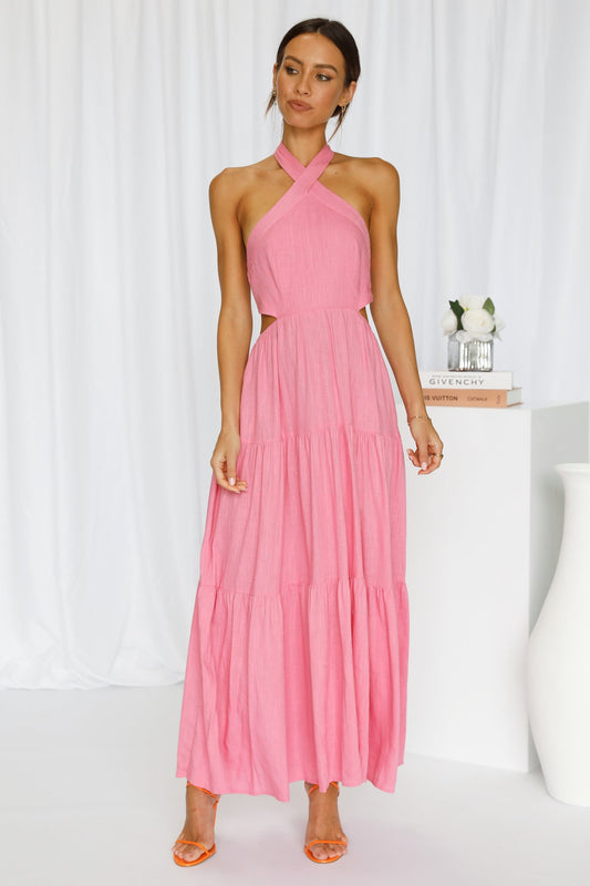 Landscape View Maxi Dress Pink