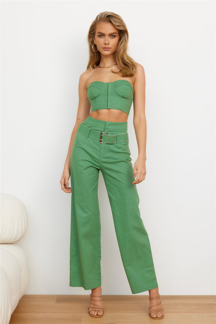 Filtered Crop Top Khaki