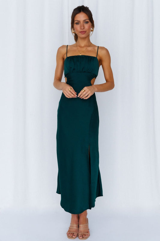 Daytime Affair Midi Dress Forest Green