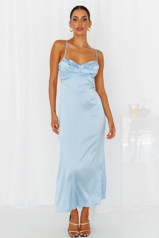 Give It To Me Midi Dress Blue