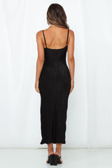 Out After Dark Maxi Dress Metallic Black