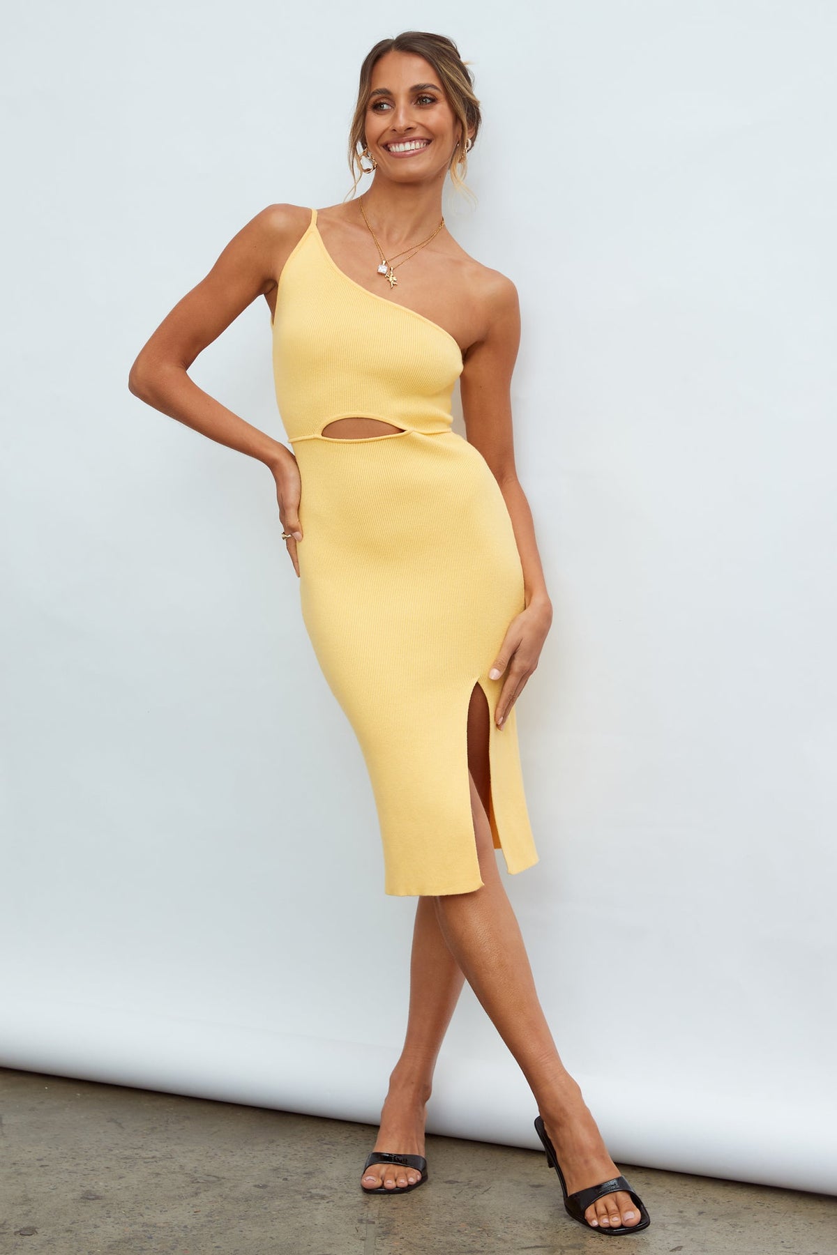 Jade Midi Dress Yellow