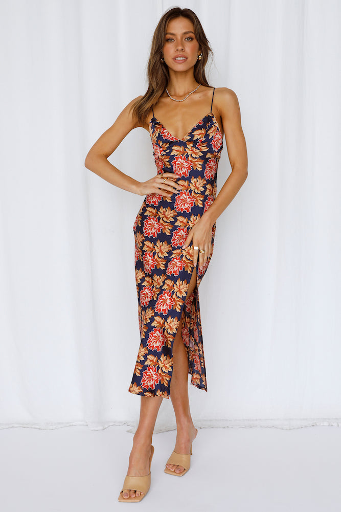 Autumn Feels Midi Dress Orange