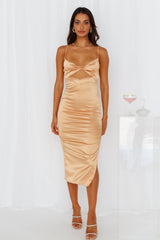 Flying Heights Midi Dress Tan