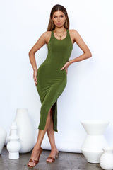 Question Time Maxi Dress Khaki