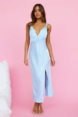 Miles Of Isla Midi Dress Light Blue