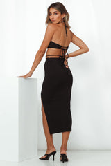 Feels Like Love Midi Skirt Black