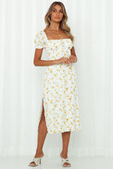 Sun Sand Sea Midi Dress White