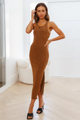 Question Time Maxi Dress Brown