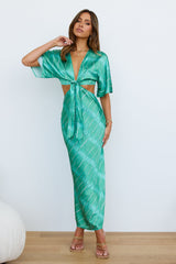 RUNAWAY Kayla Nori Dress Green Nori Print