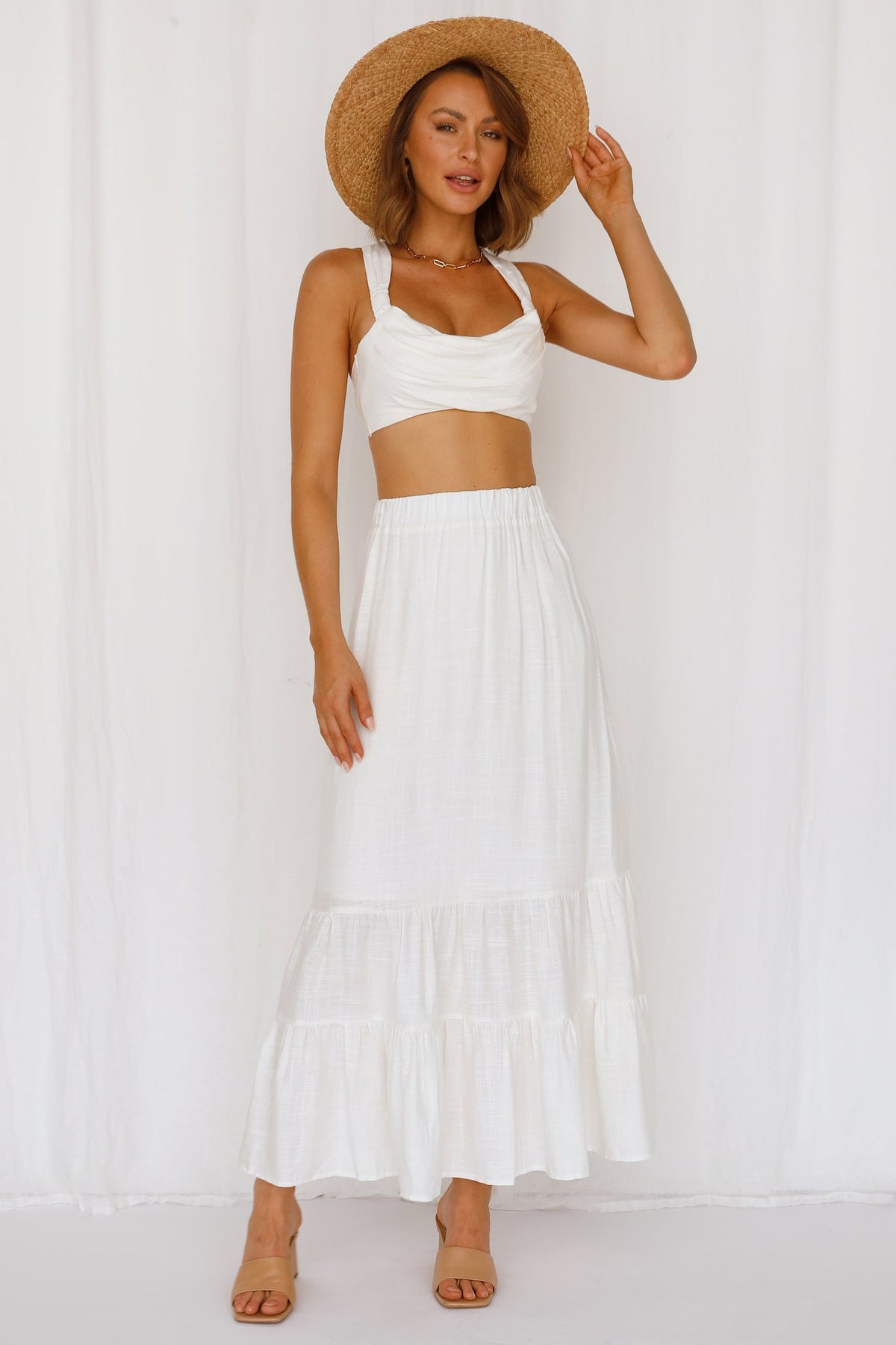 Angelic Vibes Crop White