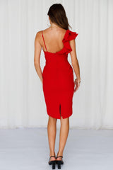 Home Late Midi Dress Red