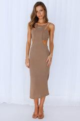 On The Verge Midi Dress Brown