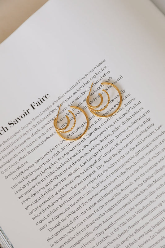 18K Gold Plated Layered Thoughts Earrings