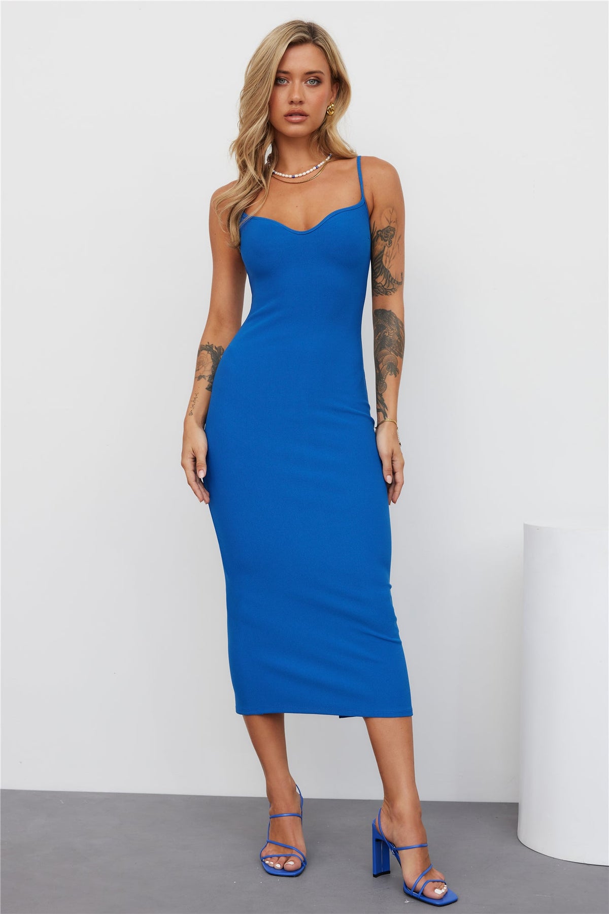 Fancy Heart Maxi Dress Royal Blue