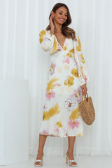 Raise The Sun Midi Dress Cream