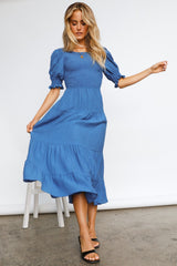 Scoop It Midi Dress Blue