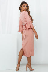 Guide Her Home Midi Dress Rose