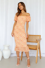 Cafe Light Midi Dress Orange