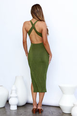 Question Time Maxi Dress Khaki