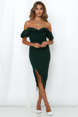 Tokyo Rose Midi Dress Green