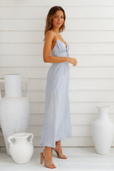 Summertime Hearts Maxi Dress Steel Blue