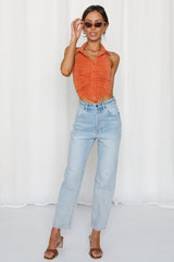 70s Babe Crop Top Orange