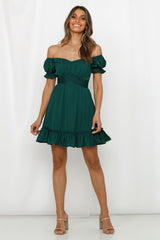 Camera Shy Dress Forest Green