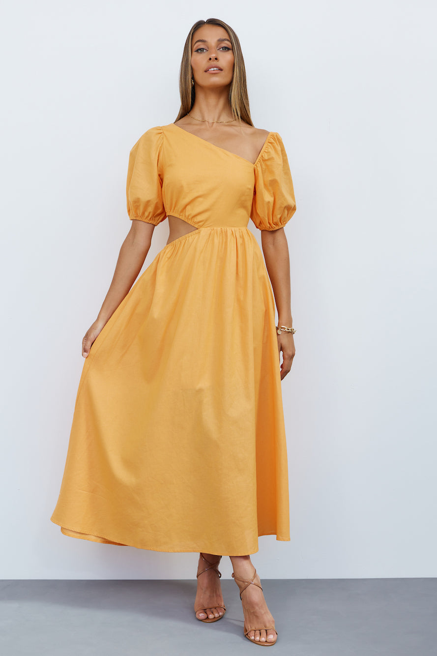 Cutest Issue Midi Dress Orange