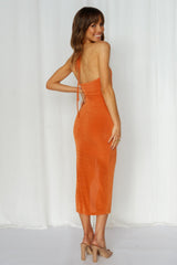 No Bad Vibes Midi Dress Orange