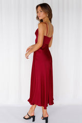 Private Kiss Midi Dress Cherry