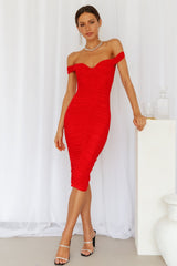 Wishing 4U Midi Dress Red