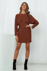 Over This Show Knit Dress Camel