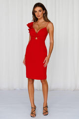 Home Late Midi Dress Red