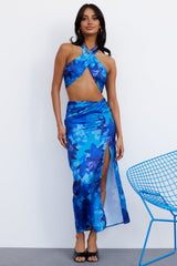 Need One Dance Maxi Skirt Blue