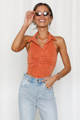 70s Babe Crop Top Orange