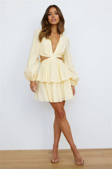 Waffle Cone Dress Yellow