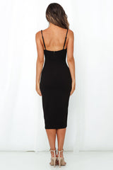 House In Budapest Midi Dress Black