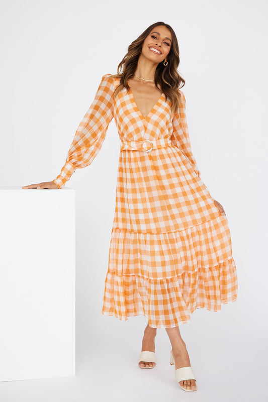 Time Of Fairytales Midi Dress Orange